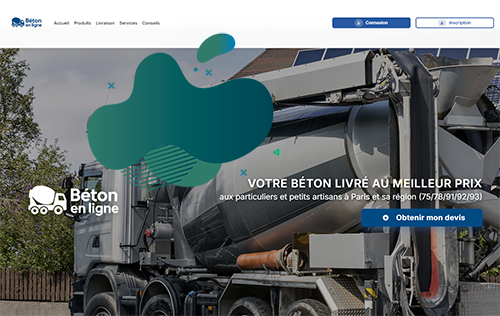 BETON EN LIGNE, vente de béton a distance aux particuliers et petits artisans à Paris et sa région.